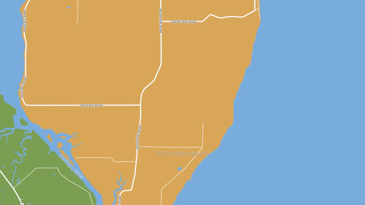 Jacobsville, MI Map of Theft Rates