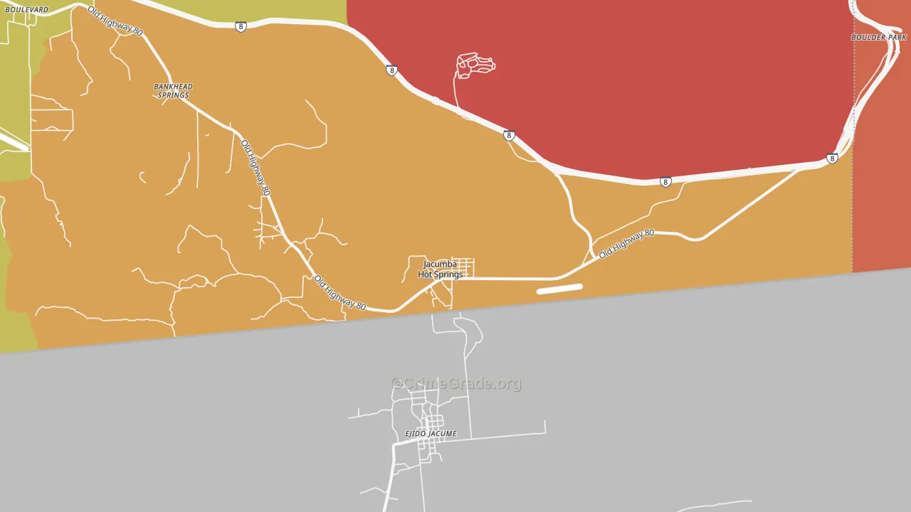 Jacumba, CA Map of Theft Rates