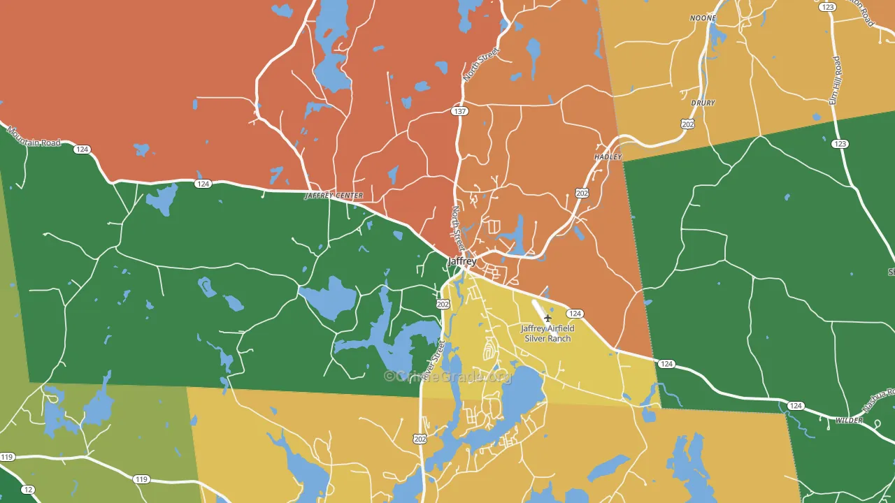 Jaffrey, NH Map of Theft Rates