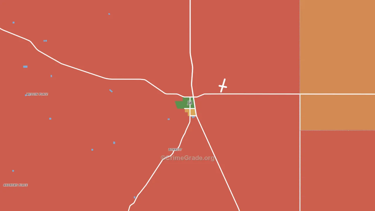 Jal, NM Map of Theft Rates