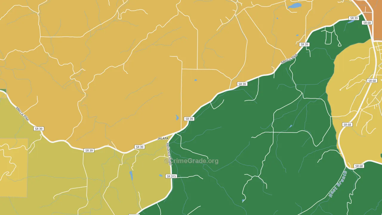 Jalapa, TN Map of Theft Rates