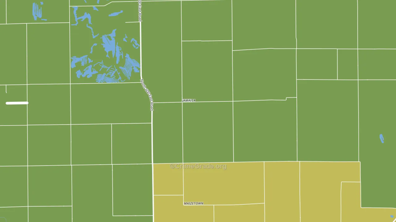Jamaica, IL Map of Theft Rates