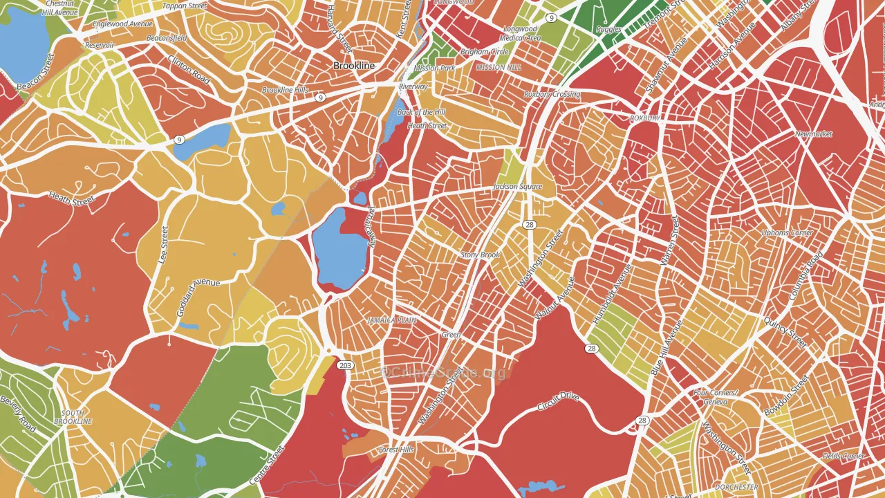 Jamaica Plain, MA Map of Theft Rates