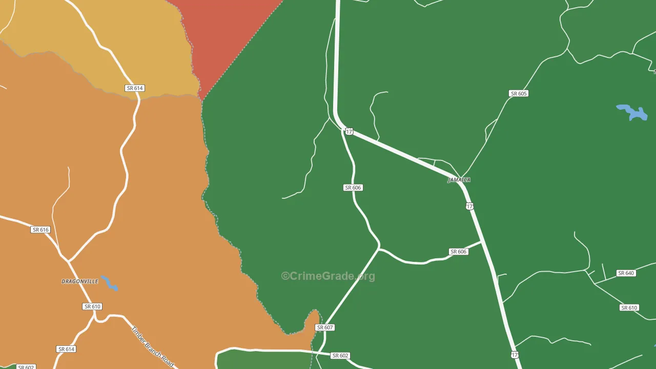 Jamaica, VA Map of Theft Rates