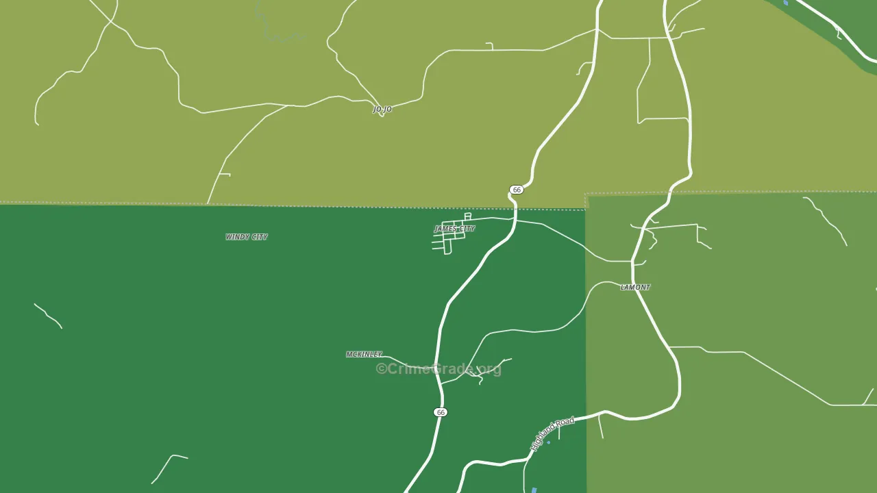 James City, PA Map of Theft Rates