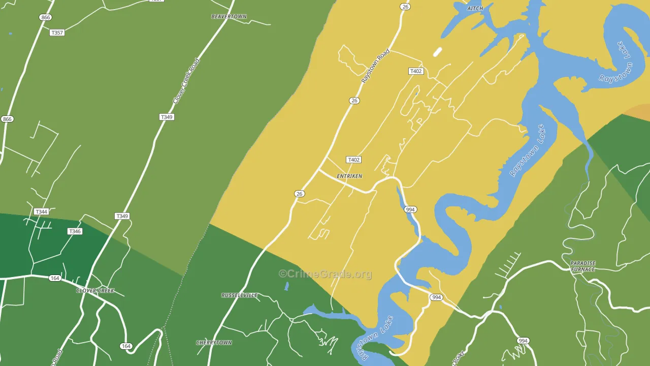 James Creek, PA Map of Theft Rates