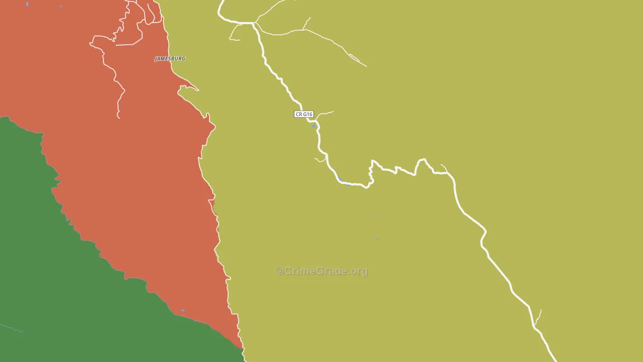 Jamesburg, CA Map of Theft Rates