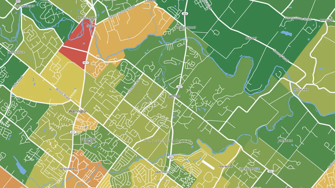 Jamison, PA Map of Theft Rates