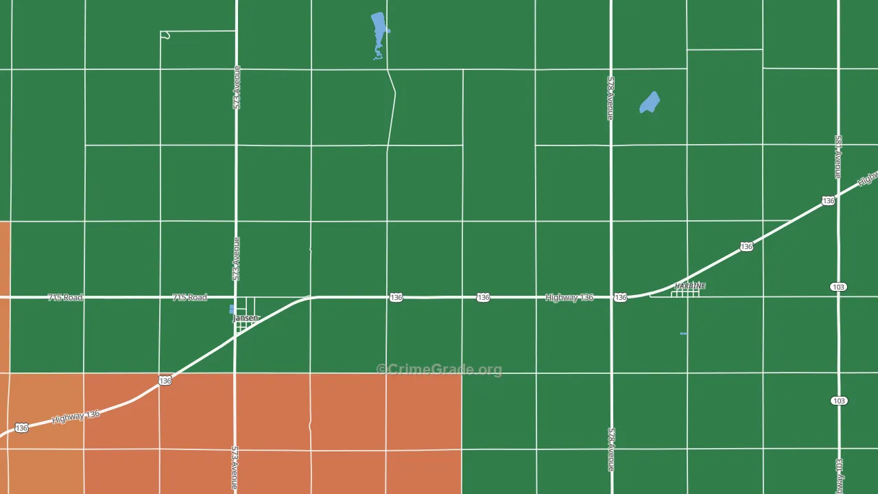 Jansen, NE Map of Theft Rates