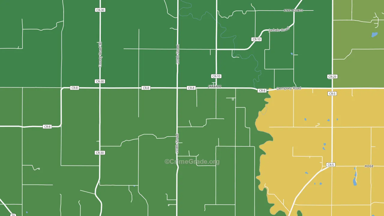 Jarbalo, KS Map of Theft Rates