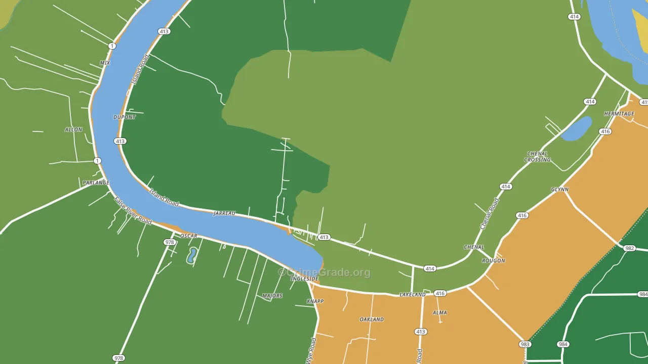 Jarreau, LA Map of Theft Rates