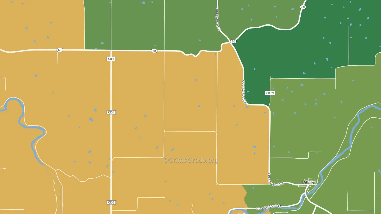 Jarrett, MN Map of Theft Rates
