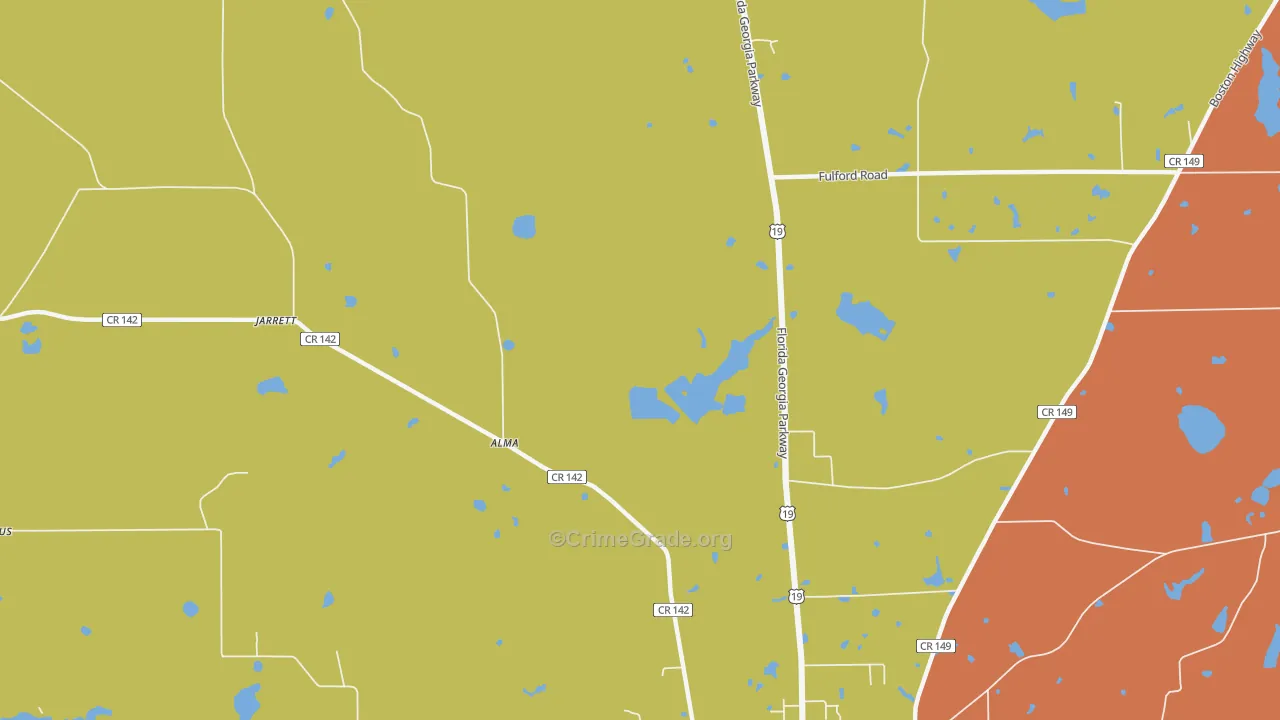 Jarrott, FL Map of Theft Rates
