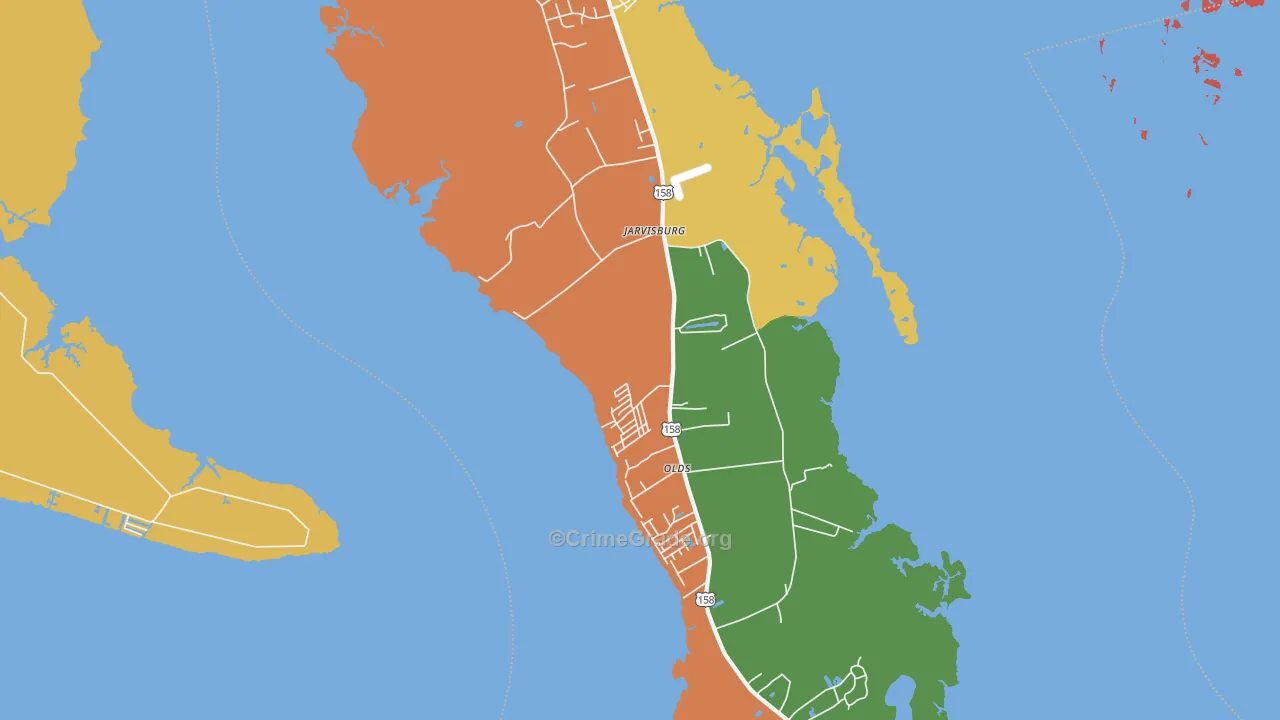 Jarvisburg, NC Map of Theft Rates
