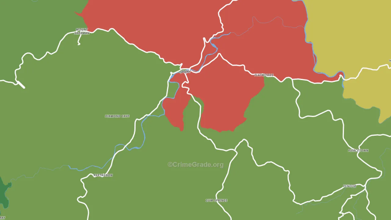 Jasper, AR Map of Theft Rates