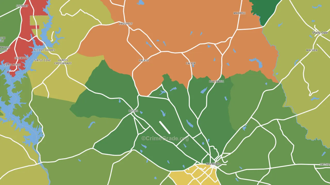 Jasper County, GA Map of Theft Rates