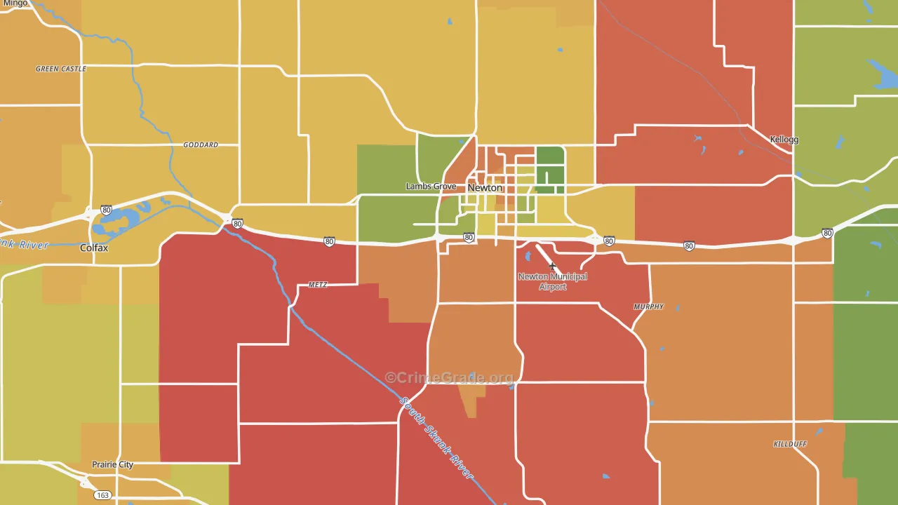 Jasper County, IA Map of Theft Rates