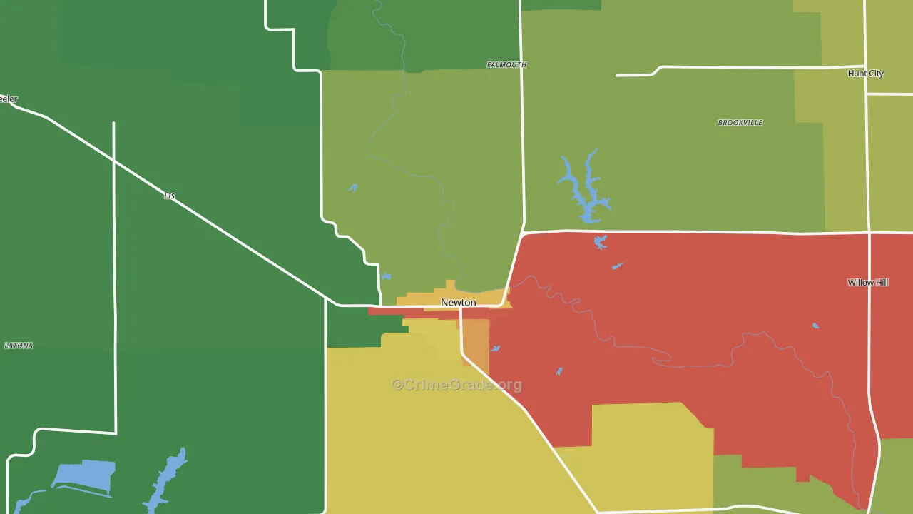 Jasper County, IL Map of Theft Rates