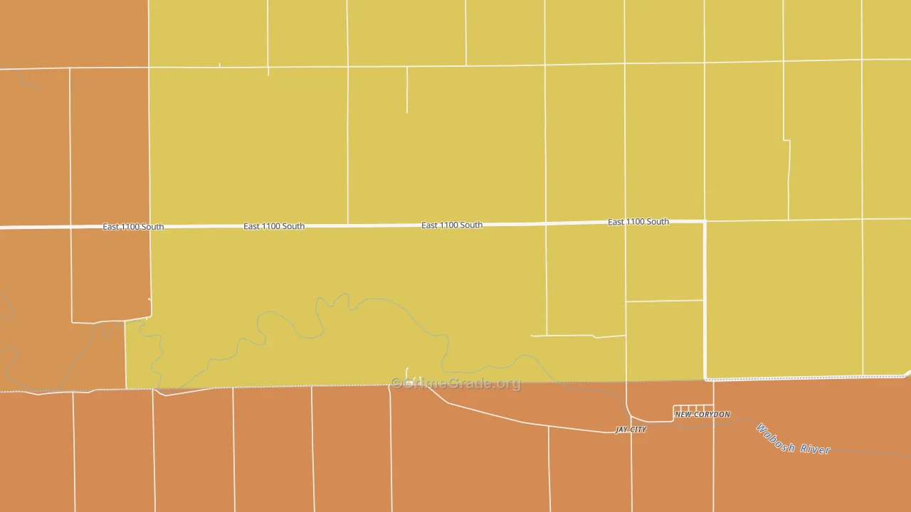 Jay City, IN Map of Theft Rates