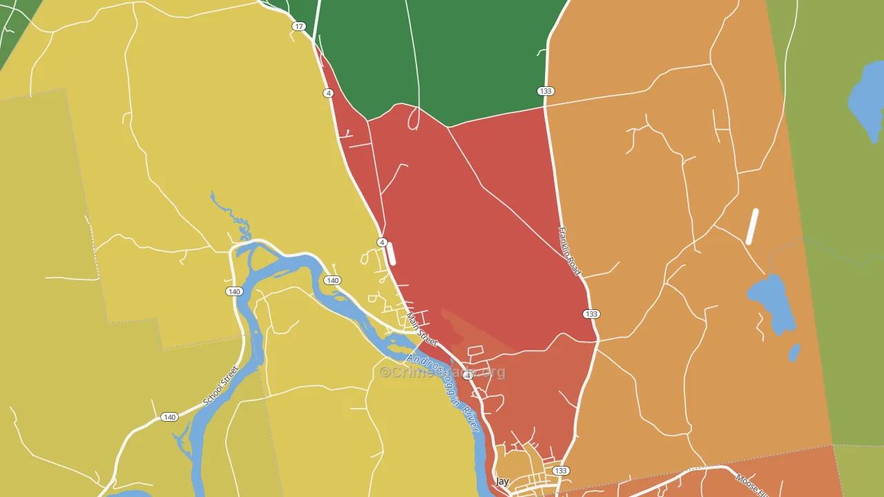 Jay, ME Map of Theft Rates