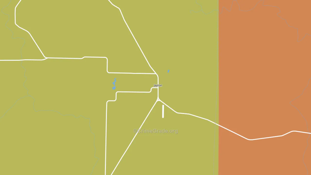 Jayton, TX Map of Theft Rates
