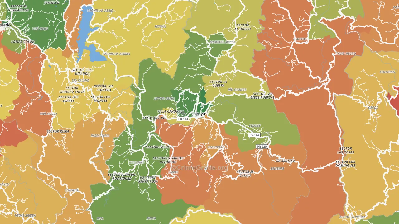 Jayuya, PR Map of Theft Rates