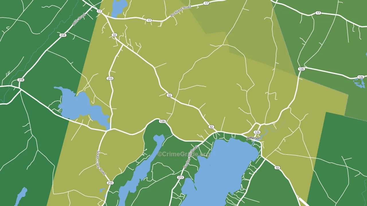 Jefferson, ME Map of Theft Rates
