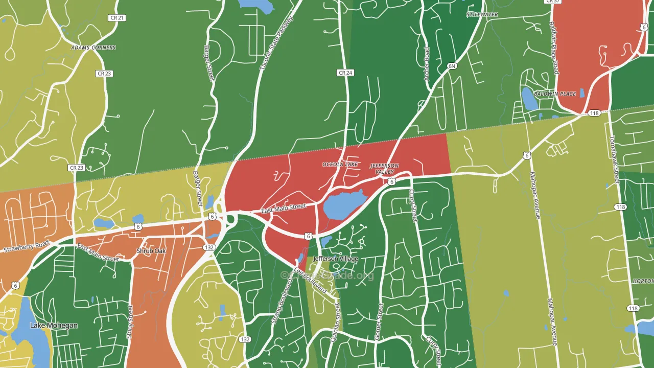 Jefferson Valley, NY Map of Theft Rates