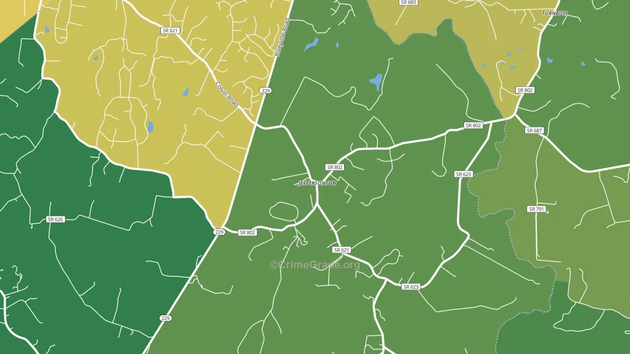 Jeffersonton, VA Map of Theft Rates