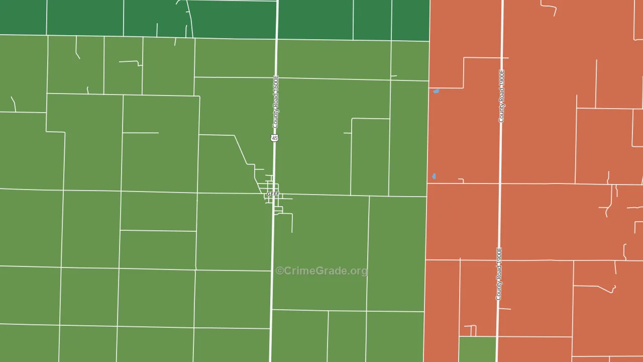 Jeffersonville, IL Map of Theft Rates