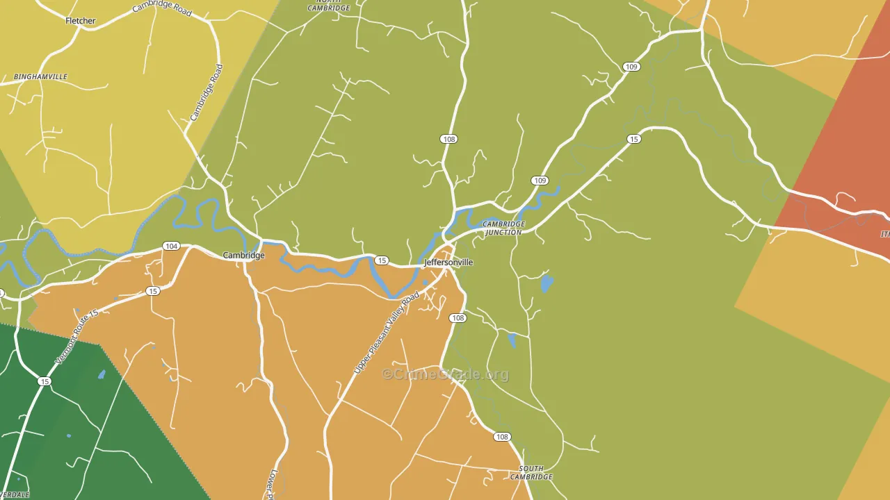 Jeffersonville, VT Map of Theft Rates