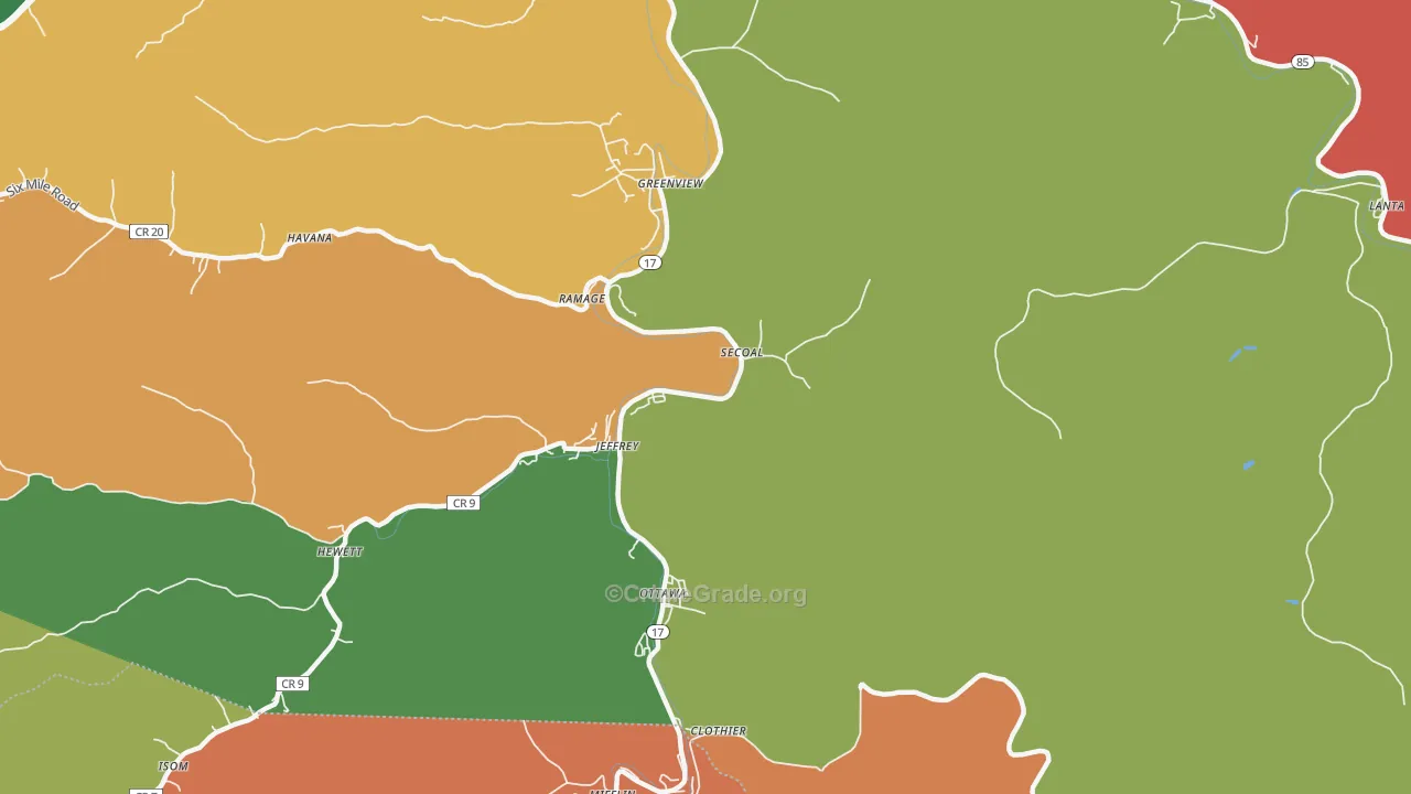 Jeffrey, WV Map of Theft Rates