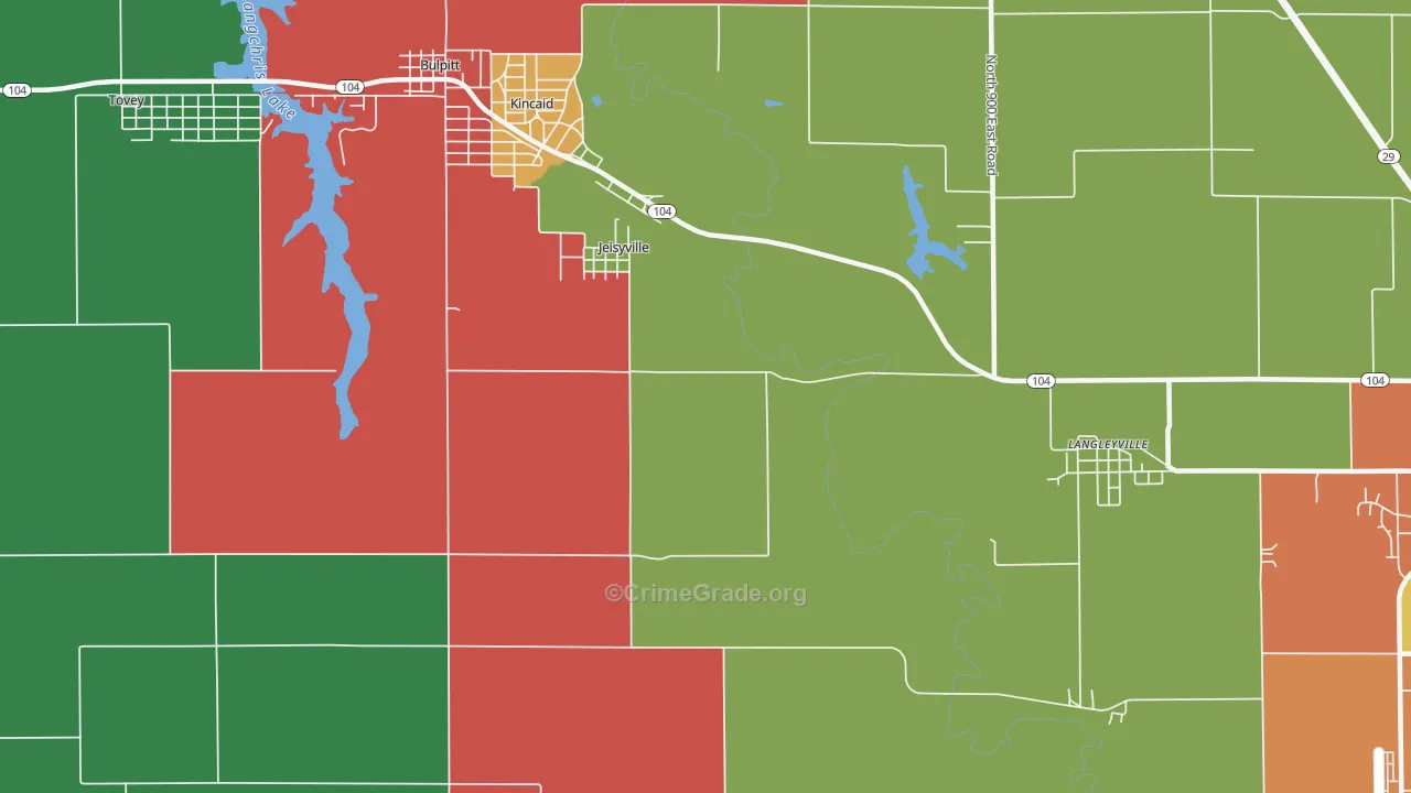 Jeiseyville, IL Map of Theft Rates