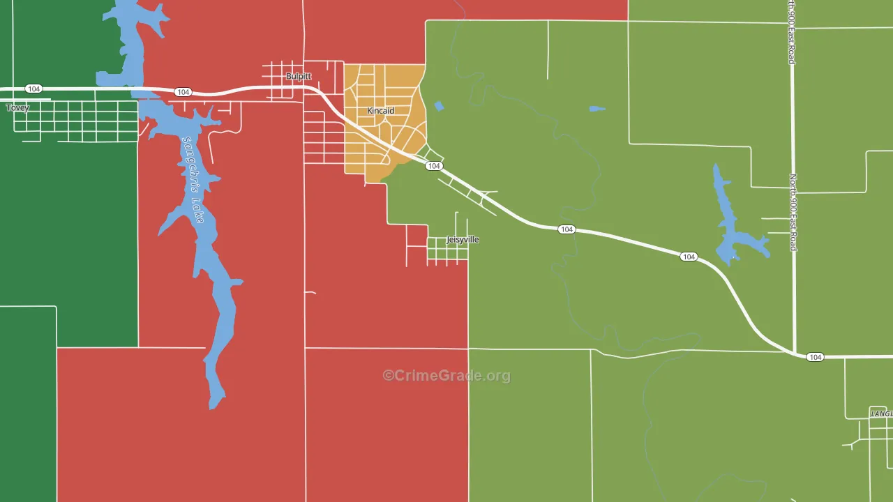 Jeisyville, IL Map of Theft Rates