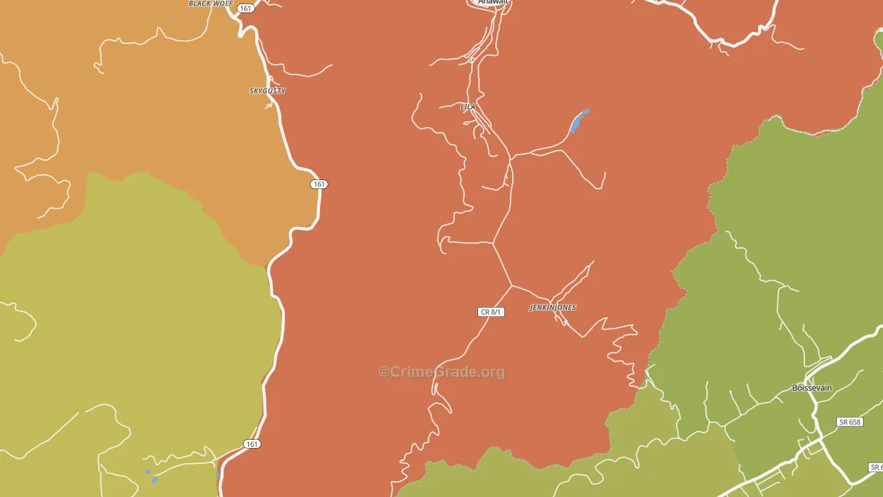 Jenkinjones, WV Map of Theft Rates