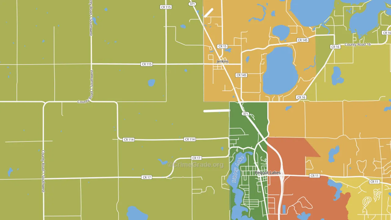 Jenkins, MN Map of Theft Rates