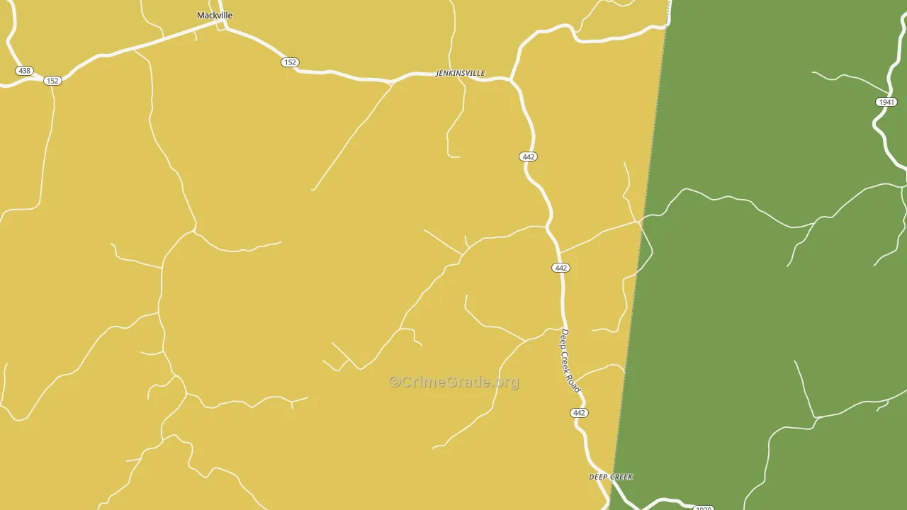 Jenkinsville, KY Map of Theft Rates