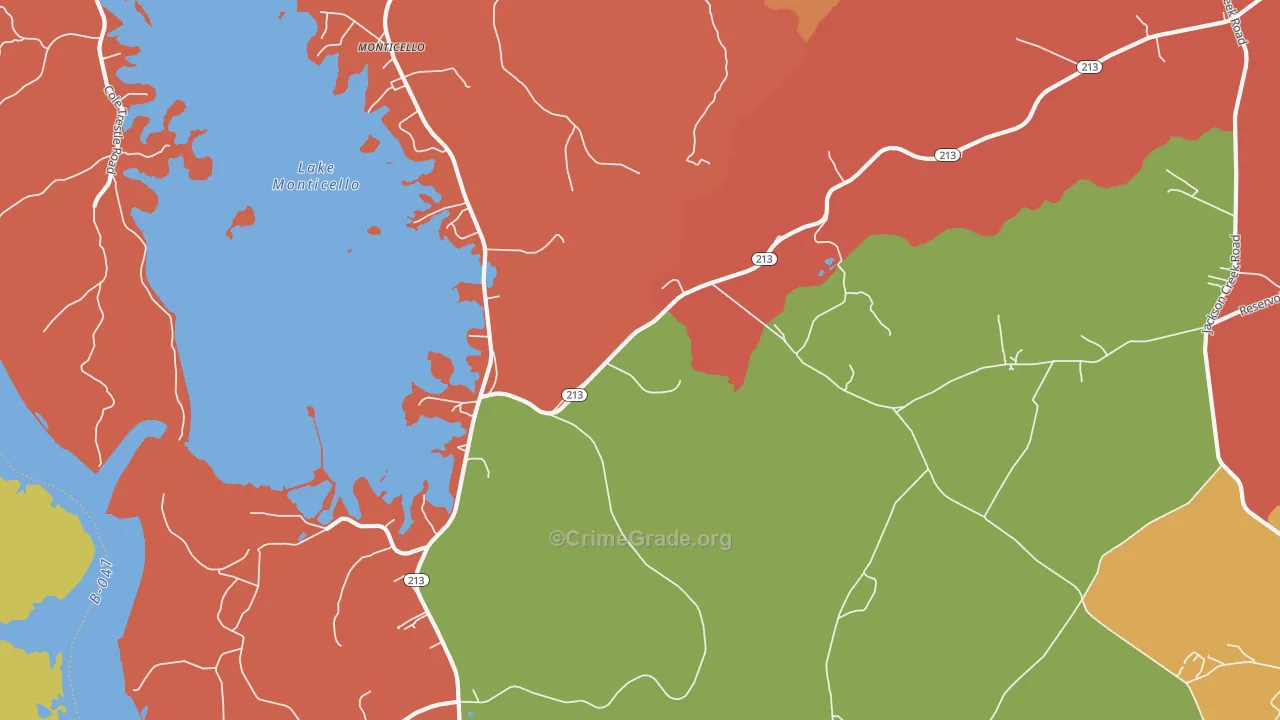 Jenkinsville, SC Map of Theft Rates