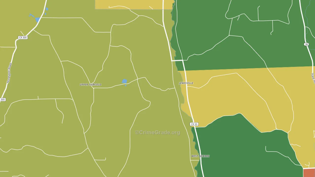 Jenksville, NY Map of Theft Rates