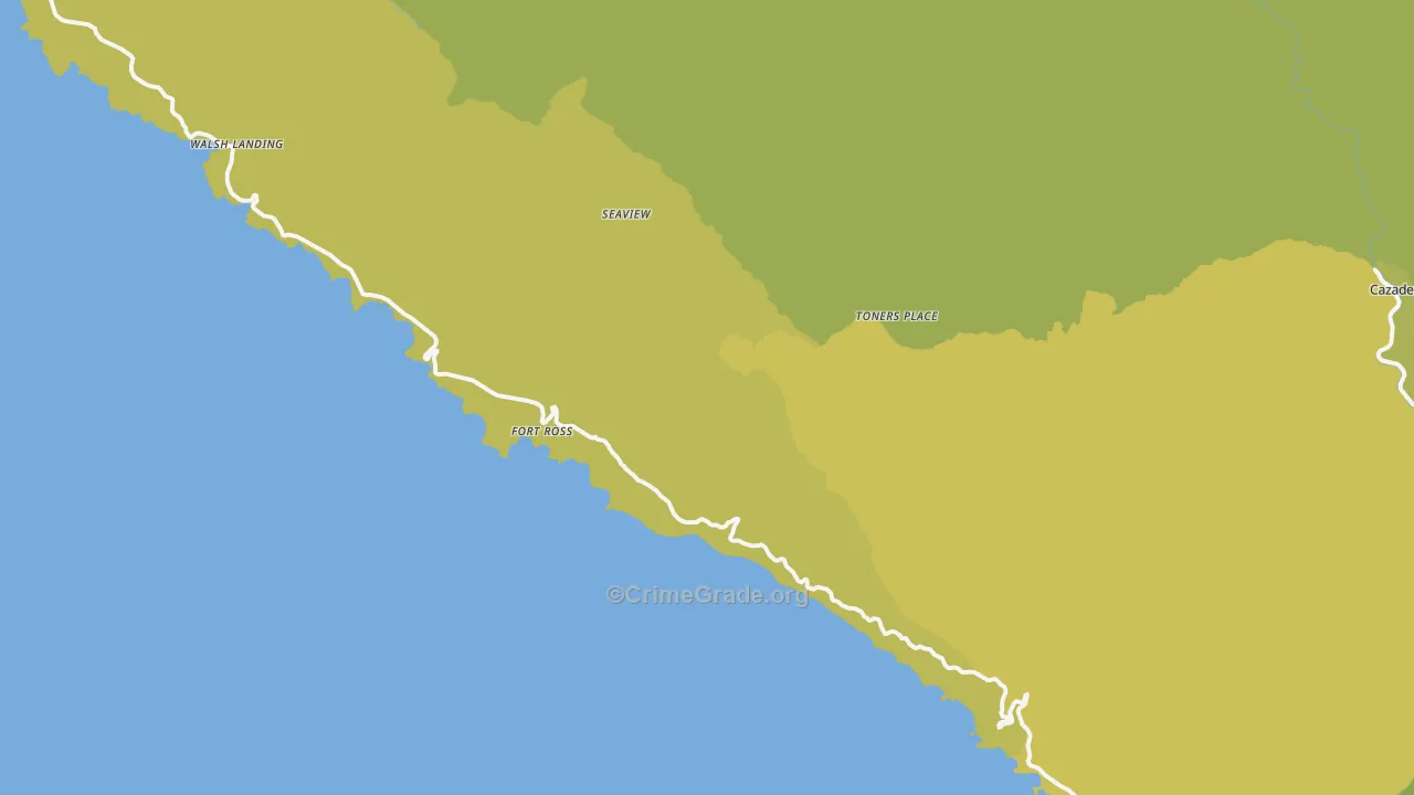 Jenner, CA Map of Theft Rates