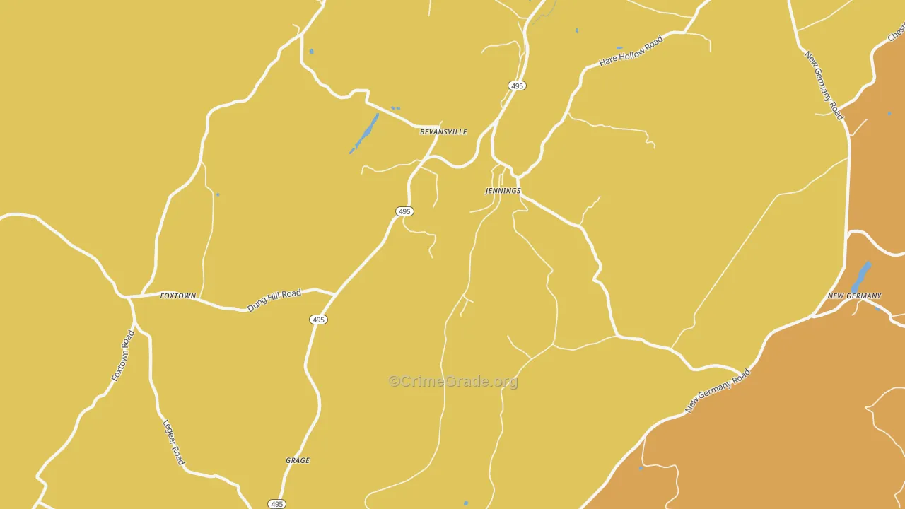 Jennings, MD Map of Theft Rates