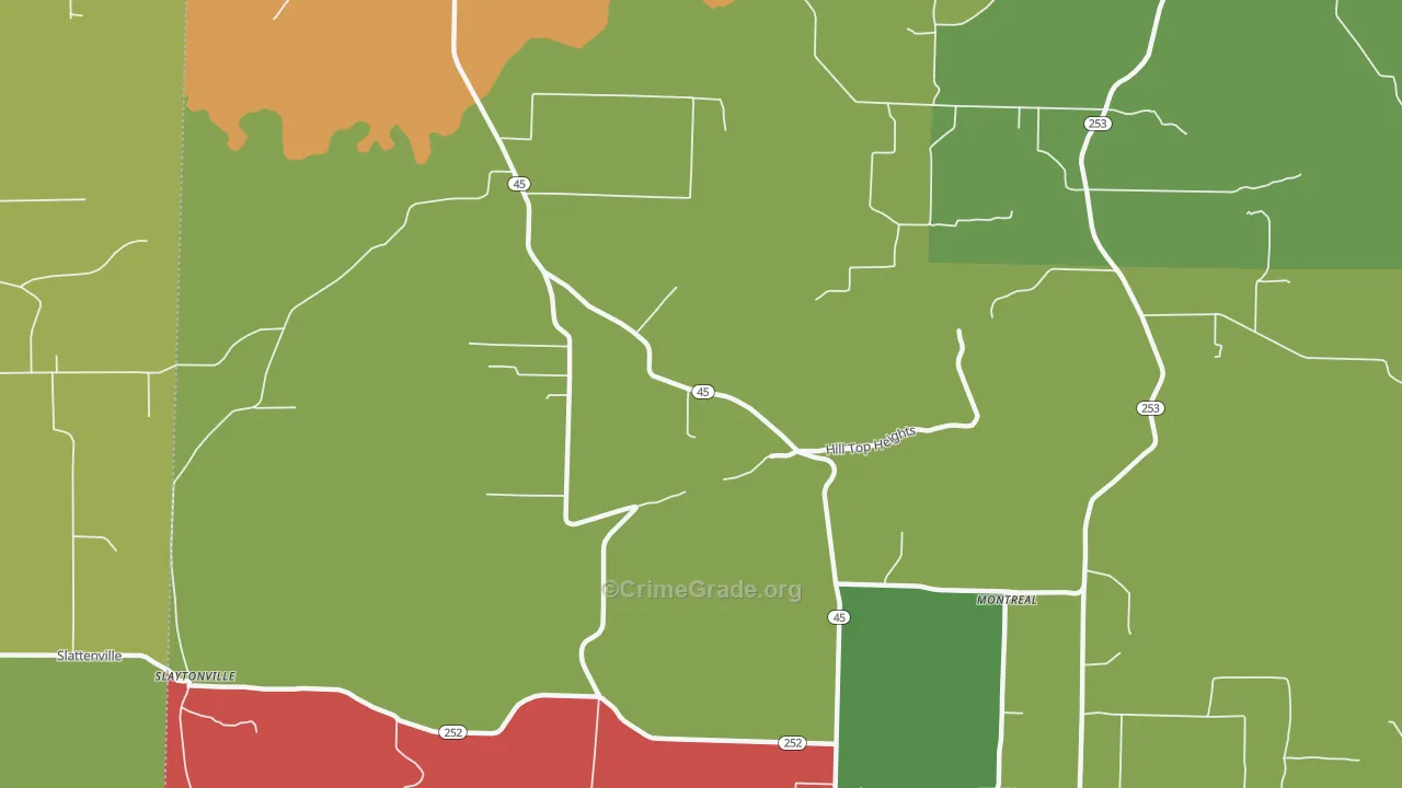 Jenson, AR Map of Theft Rates