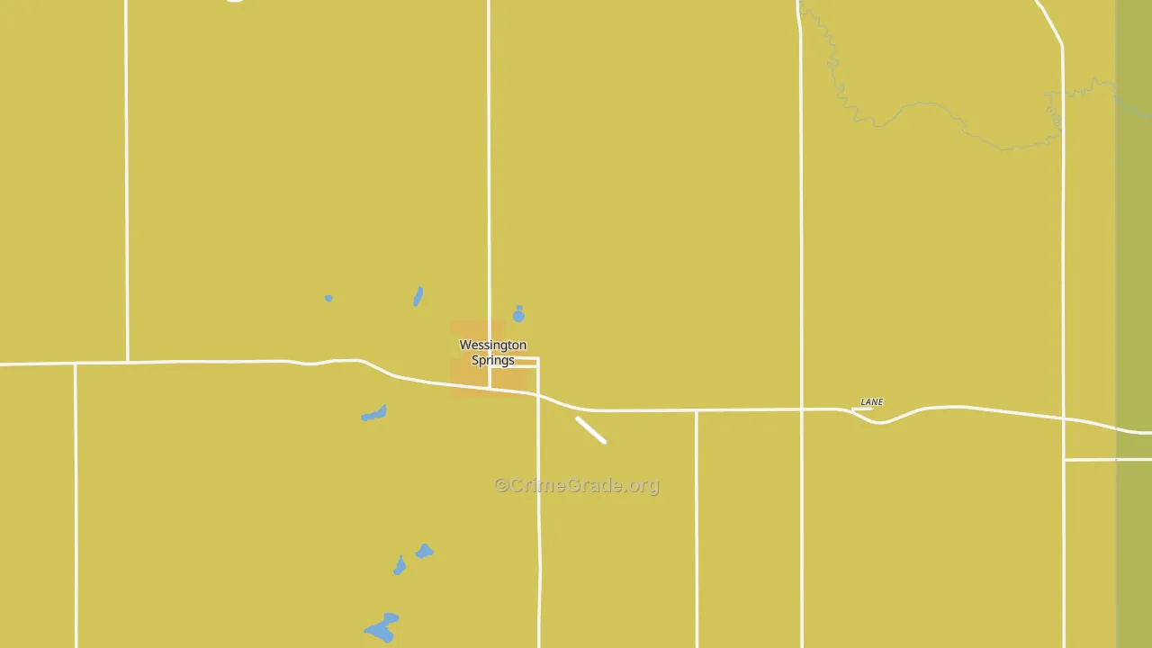 Jerauld County, SD Map of Theft Rates