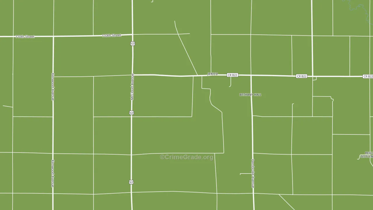 Jerico, IA Map of Theft Rates