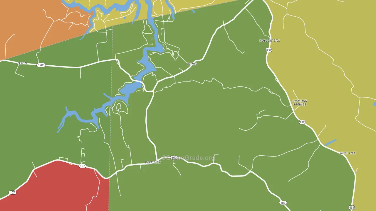 Jerico, KY Map of Theft Rates