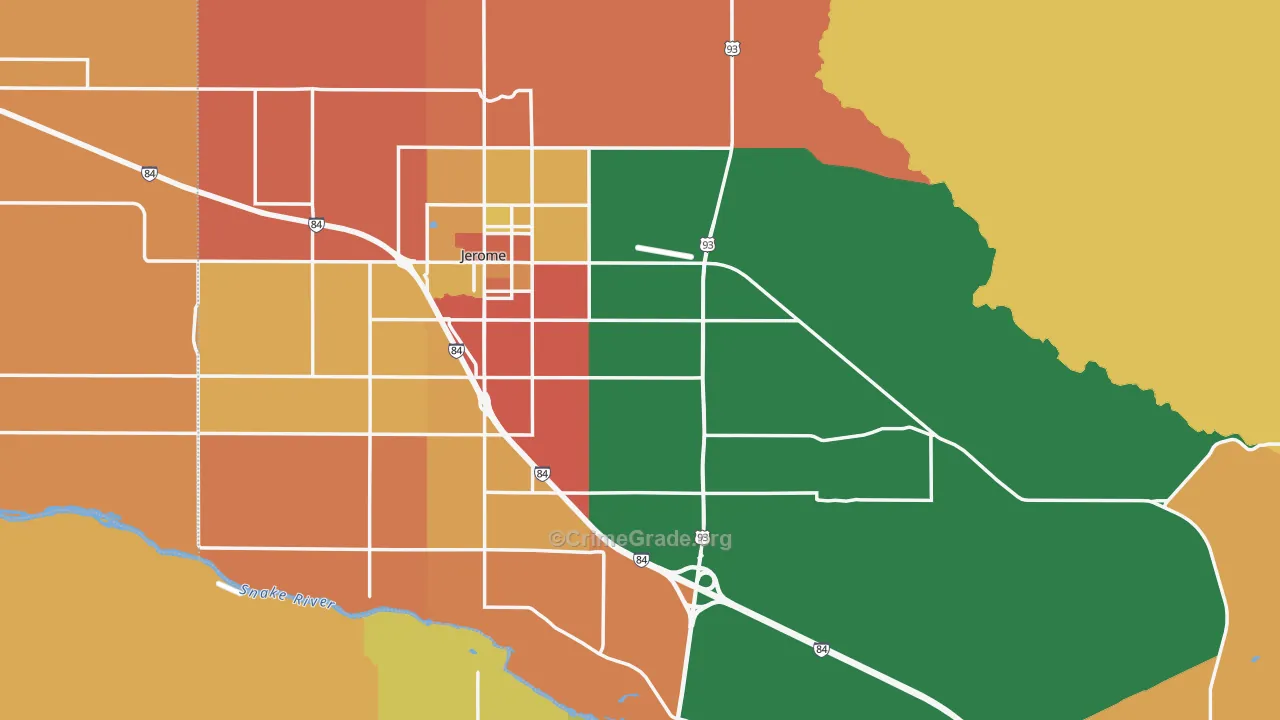 Jerome County, ID Map of Theft Rates
