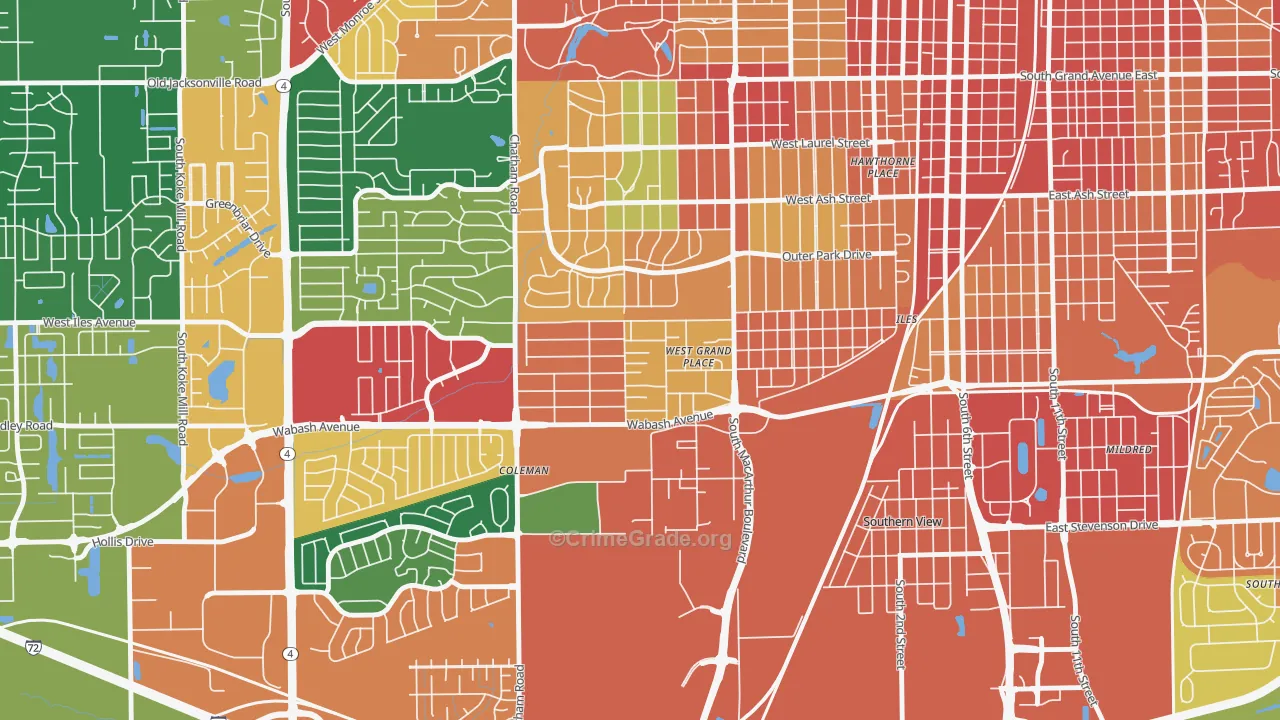 Jerome, IL Map of Theft Rates
