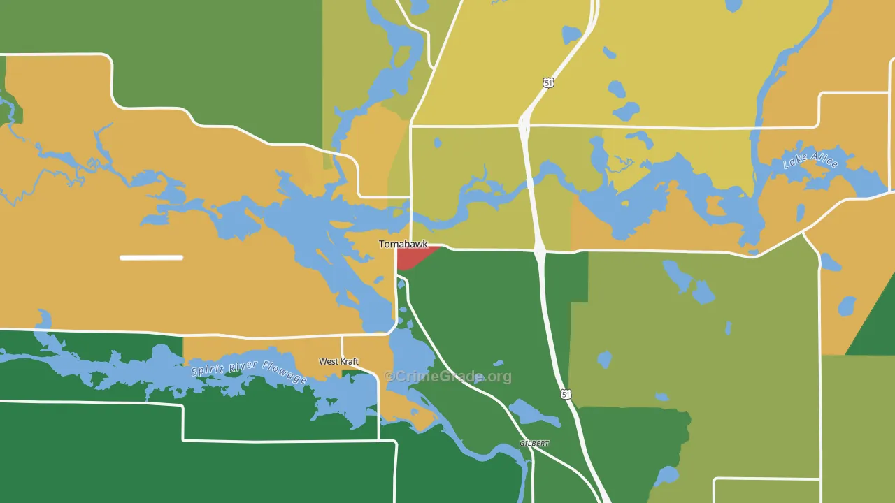 Jersey City, WI Map of Theft Rates