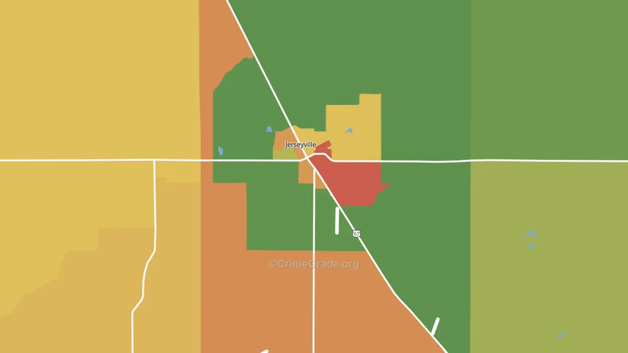 Jerseyville, IL Map of Theft Rates
