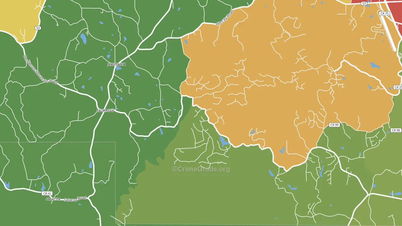 Jerusalem, GA Map of Theft Rates